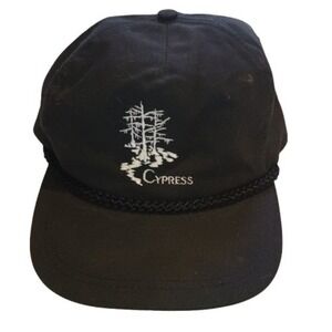 Supreme Cypress 6-Panel Hat Black White Embroidered Strapback Camp Cap Vintage